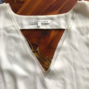 V neck layered white blouse, unique cutouts